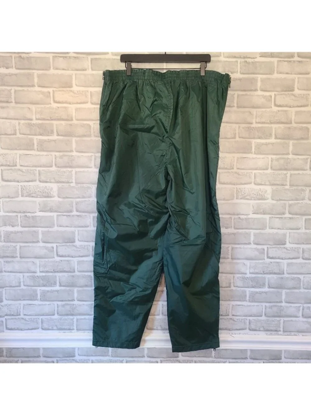 Vintage Franklin Nylon Sports Pants Zip Off Sides Mens XL Green Athletic